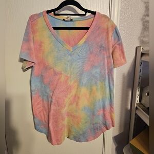 Tie-Dye V-Neck Women’s Top